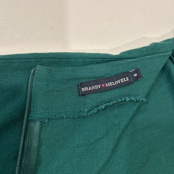 Brandy Melville Green Mini Dress Women’s Small Adjustable Strap Summer Casual - Picture 3 of 4